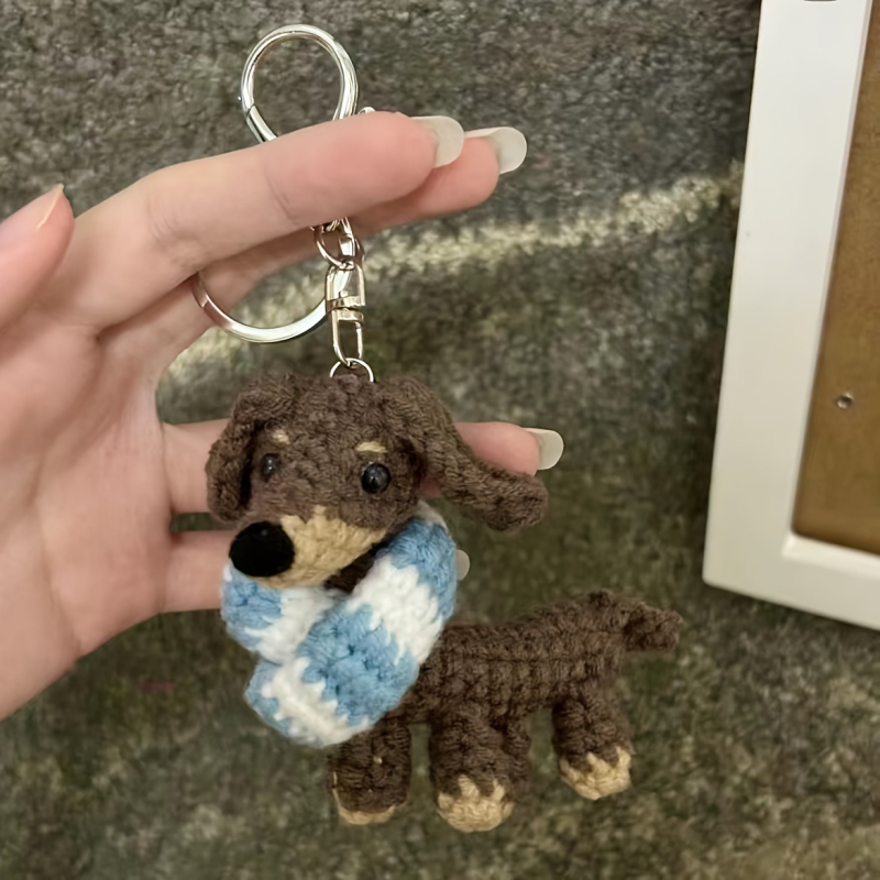 Ключодържател за чанта, ръчно плетен, полиестер; модел: малко животно; стил: прост, подходящ за ежедневието; пролет 2025