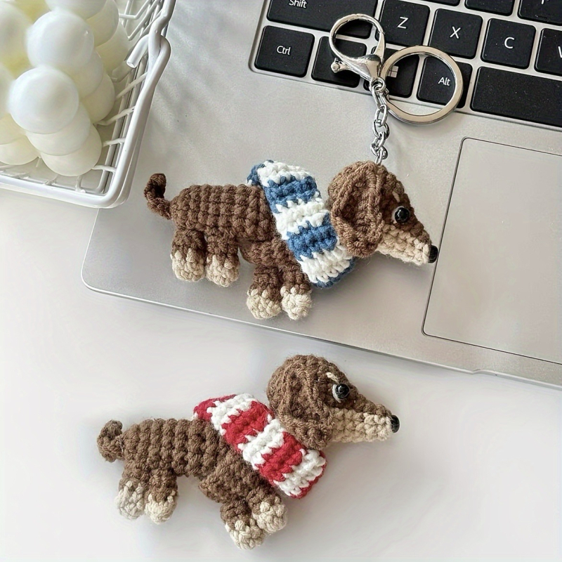Ключодържател за чанта, ръчно плетен, полиестер; модел: малко животно; стил: прост, подходящ за ежедневието; пролет 2025