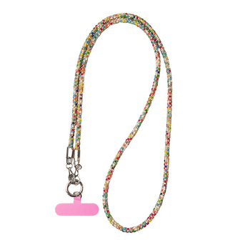 Телефонна презрамка-ланярд за кръст Chanel стил с кристали, ръчна изработка, здрав и издръжлив, марка Zhenge, материал: друг, катарама: метал