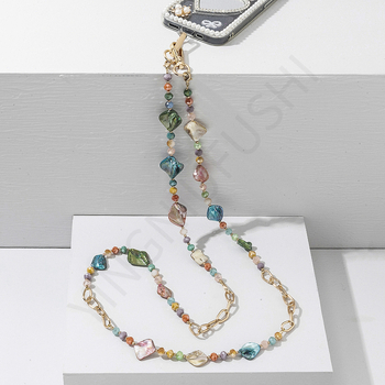 Телефонен ланярд със стъкло + CCB + сплав – ръчна изработка, марка Yinu, висок клас модел