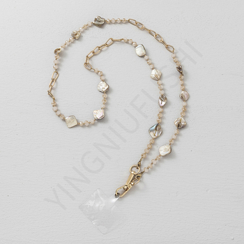 Телефонен ланярд със стъкло + CCB + сплав – ръчна изработка, марка Yinu, висок клас модел