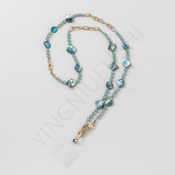 Телефонен ланярд със стъкло + CCB + сплав – ръчна изработка, марка Yinu, висок клас модел