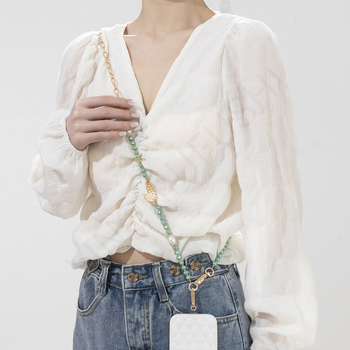 Ръчно изработена верижка за очила от стъкло и сплав, антизагубваща лента за слънчеви очила, деликатна висококачествена верига за врата (лято 2024)