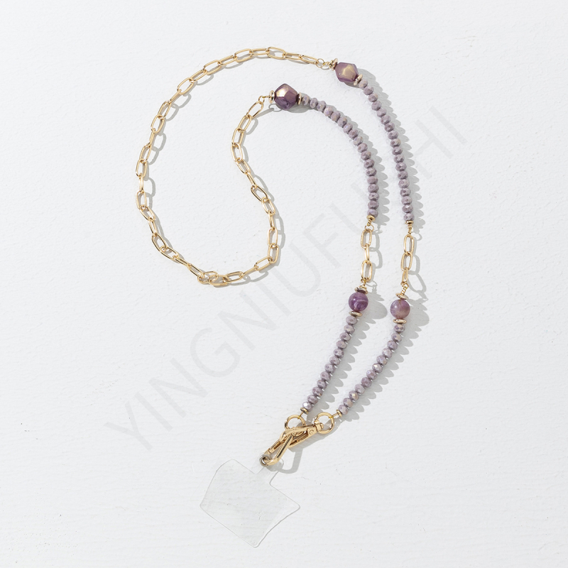 Ръчно изработена верижка за очила от стъкло и сплав, антизагубваща лента за слънчеви очила, деликатна висококачествена верига за врата (лято 2024)