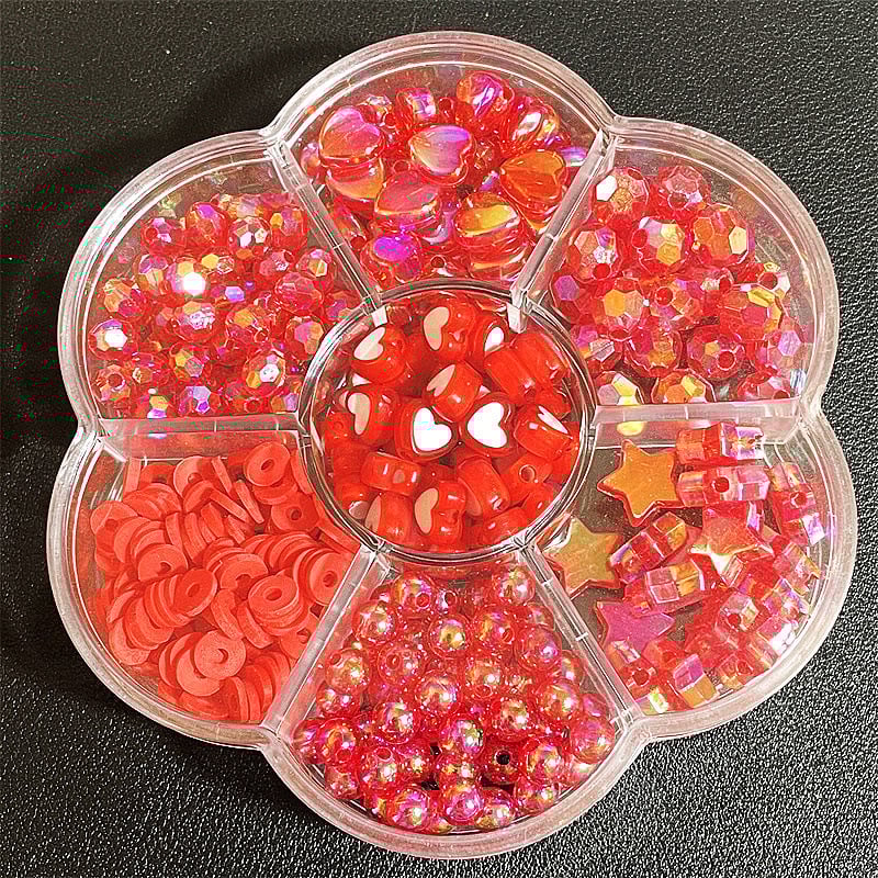 Σετ ακρυλικών χαντρών: στρογυλές και χάντρες σε σχήμα αστεριού, φινίρισμα βαφής ψήσιμου, ποικιλία σχημάτων