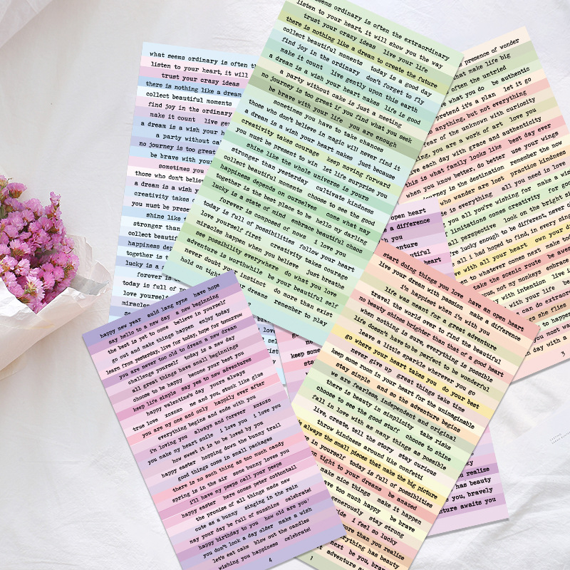 Autocolante decorative pentru papetărie – stil retro, ușor de lipit, Brand Jinmao, imprimare offset