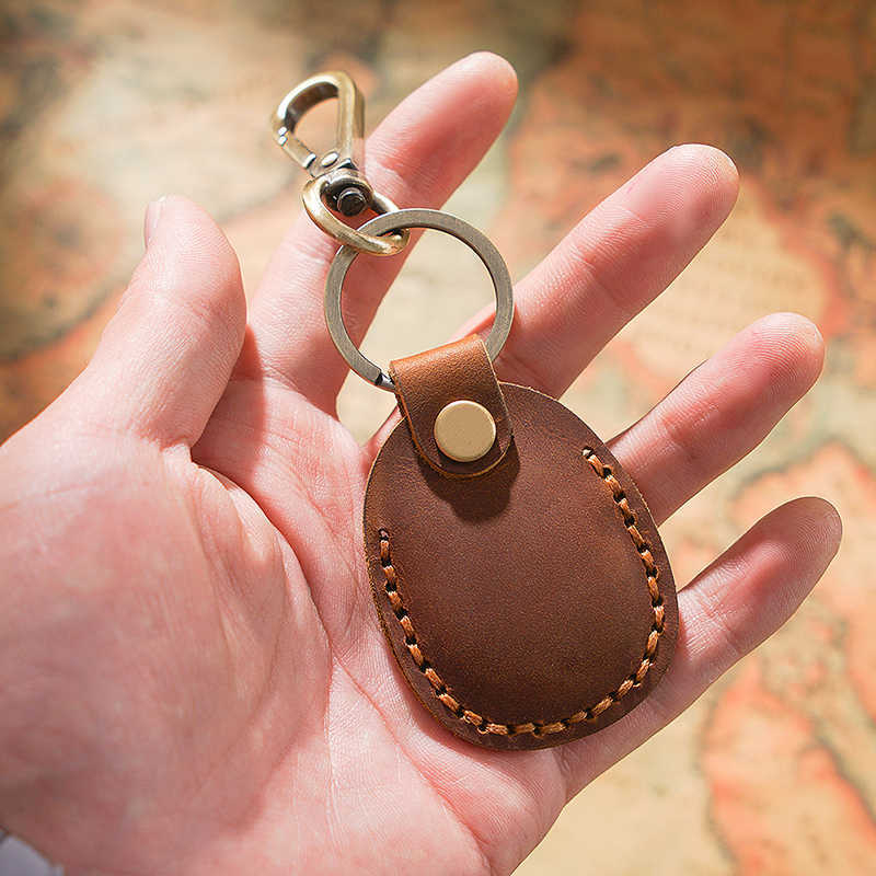 Retro PU odinis raktų pakabukas su kortų dublieriumi, universalus raktų kilpelė ir universalus kortų skaitytuvas, vidinė karvės odos apdaila