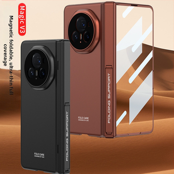 Huawei Honor MagicV3 tālruņa korpuss ar ultra-plānu atbalstu un magnētisko šarnīru, pilns pārklājums, matēts PC materiāls, kritienu aizsardzība