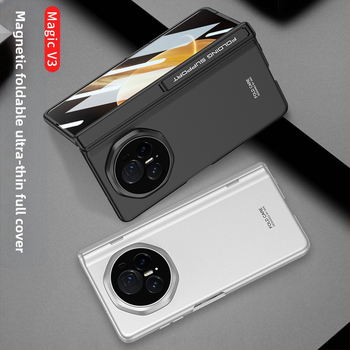 Huawei Honor MagicV3 tālruņa korpuss ar ultra-plānu atbalstu un magnētisko šarnīru, pilns pārklājums, matēts PC materiāls, kritienu aizsardzība