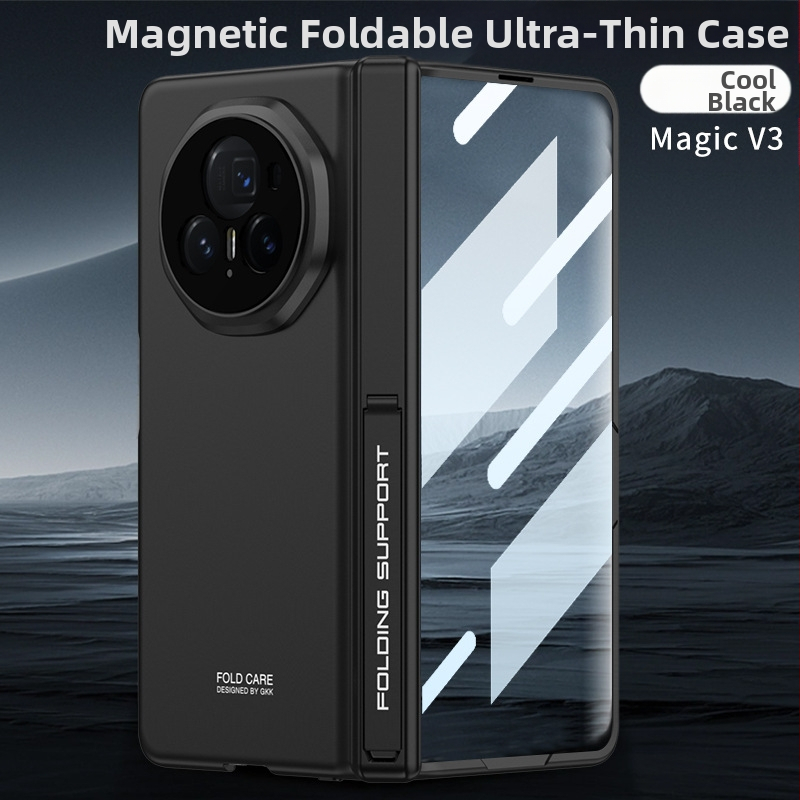 Huawei Honor MagicV3 tālruņa korpuss ar ultra-plānu atbalstu un magnētisko šarnīru, pilns pārklājums, matēts PC materiāls, kritienu aizsardzība