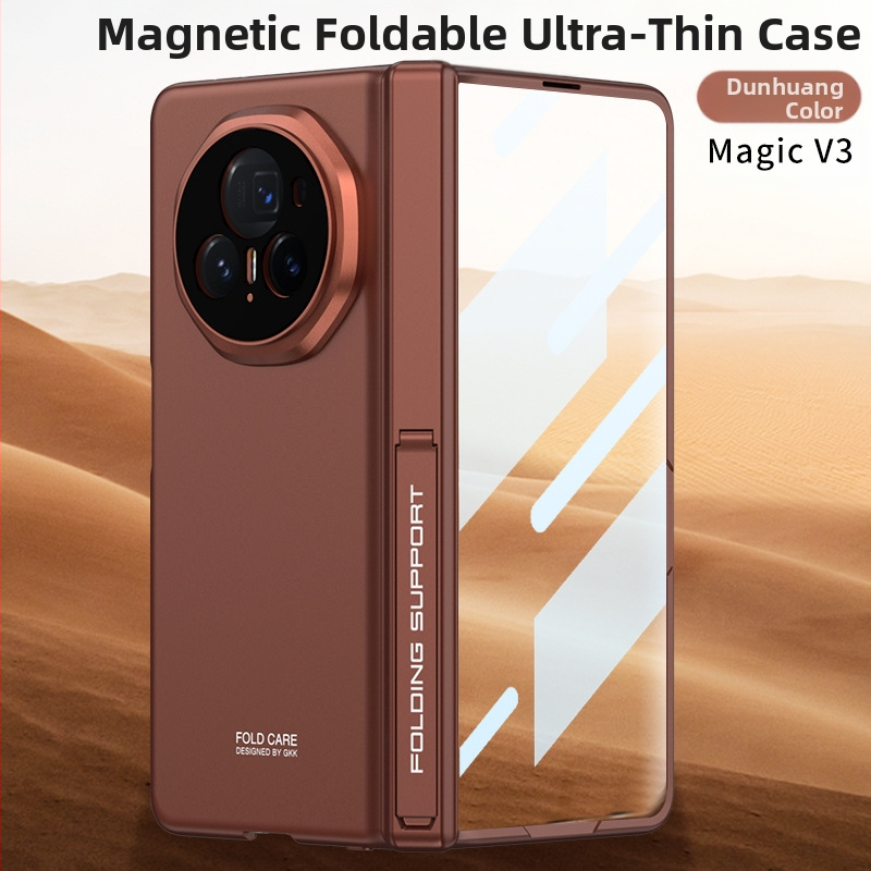 Huawei Honor MagicV3 tālruņa korpuss ar ultra-plānu atbalstu un magnētisko šarnīru, pilns pārklājums, matēts PC materiāls, kritienu aizsardzība