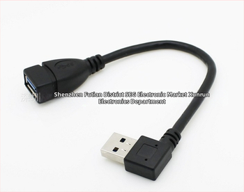 Καλώδιο επέκτασης USB, αρσενικό προς θηλυκό, γωνία 90° αριστερή, USB 3.0, κατασκευή από χαλκό