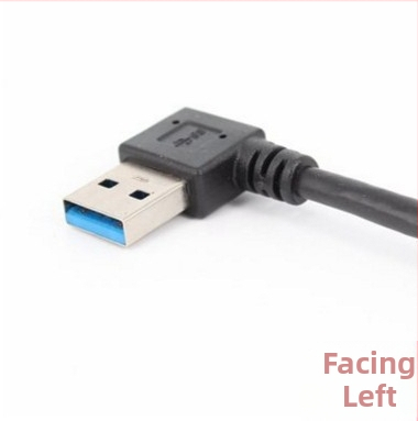 Καλώδιο επέκτασης USB, αρσενικό προς θηλυκό, γωνία 90° αριστερή, USB 3.0, κατασκευή από χαλκό