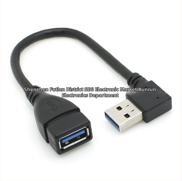 Xinrun USB удължителен кабел, мъжки към женски, 90° ляв ъгъл, USB 3.0, медни проводници
