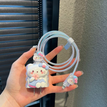 Θήκη προστασίας TPU για φορτιστή Apple 20W και καλώδιο δεδομένων, μοντέλο 3d01, μινιμαλιστικό σχέδιο