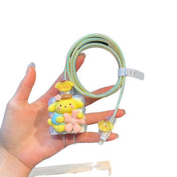 Θήκη προστασίας TPU για φορτιστή Apple 20W και καλώδιο δεδομένων, μοντέλο 3d01, μινιμαλιστικό σχέδιο