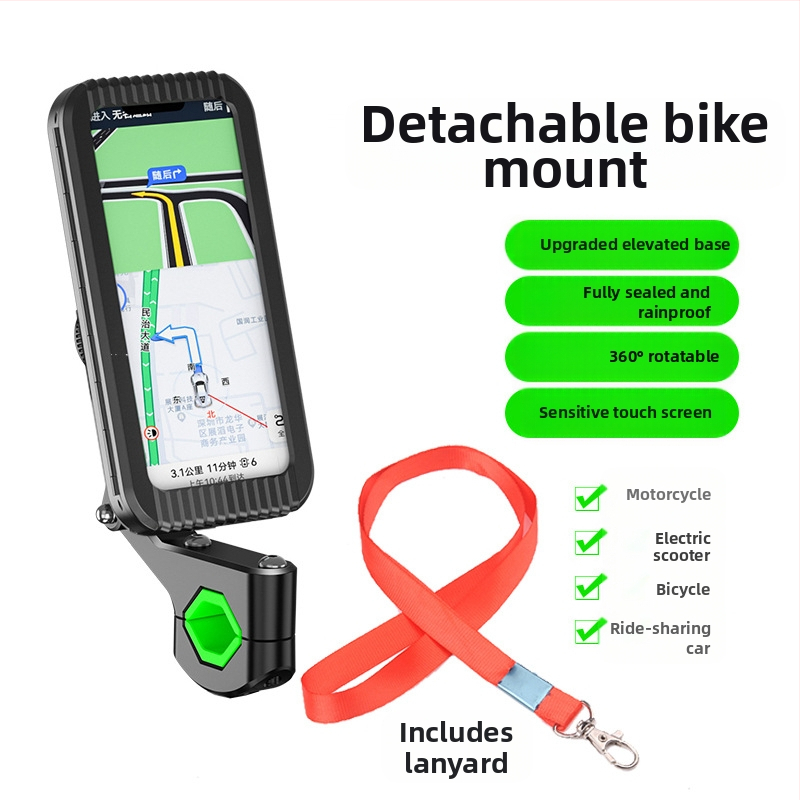 Road Myers nepremokavý držiak telefónu na bicykel, motorku a elektrické vozidlo; Materiál: plast; Univerzálna kompatibilita s mobilnými telefónmi; Možnosť vlastnej značky
