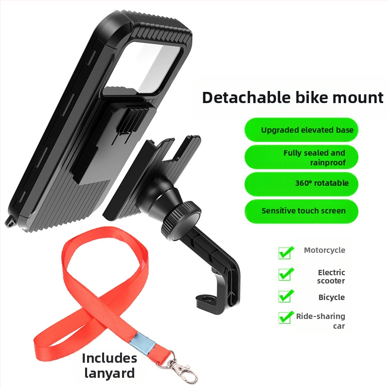 Road Myers nepremokavý držiak telefónu na bicykel, motorku a elektrické vozidlo; Materiál: plast; Univerzálna kompatibilita s mobilnými telefónmi; Možnosť vlastnej značky