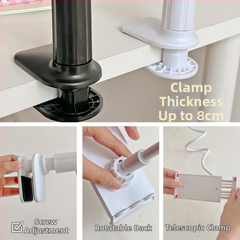 Телефонен държач за ръба на масата, регулируем, универсален, пластмасов