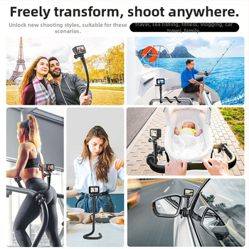 Гъвкав монтажен държач с възможност за свободна деформация за GoPro HERO11/12, Insta360 X3/X2 и смартфон