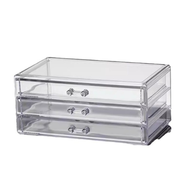 Three Ant Kutija za pohranu uljnih pastelnih – Prozirni stolni organizator s ladicom, od plastike, kapacitet 1 L, s poklopcem, za školske potrepštine i kozmetiku