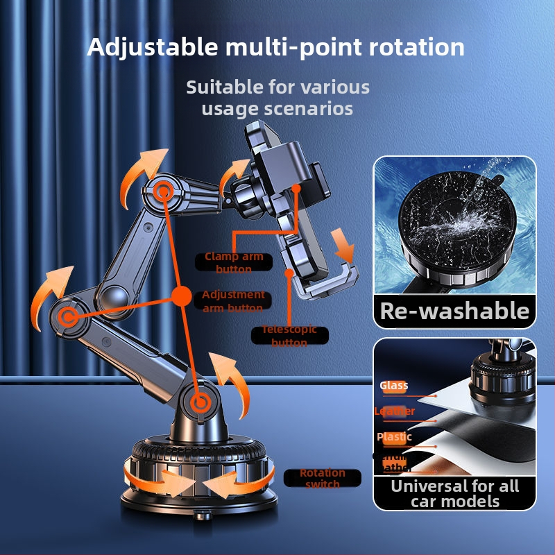 Βάση κινητού αυτοκινήτου με ασύρματη φόρτιση 7,5W, συγκολλητή βεντούζα για ταμπλό, αντικραδασμικό πλαίσιο