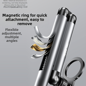 TELESIN Подова стойка за телефон за лайв стрийминг с MagSafe магнитна скоба — алуминиева сплав, универсален дизайн