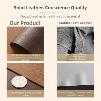 Кожена настолна подложка, правоъгълна подложка за мишка, водоустойчива, антихлъзгаща, износоустойчива, устойчива на масло