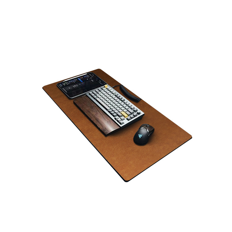 Кожена настолна подложка, правоъгълна подложка за мишка, водоустойчива, антихлъзгаща, износоустойчива, устойчива на масло