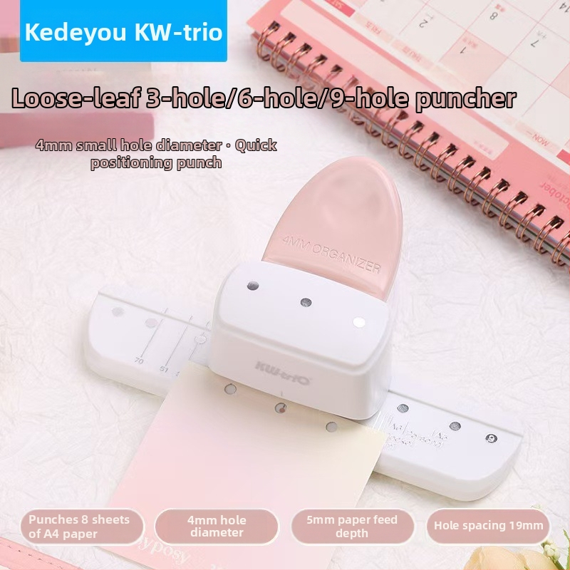 Χειροκίνητος τρυπητήρας σημειωματάριων με 3 τρύπες, 4 mm διάμετρος, μοντέλο 9027, Kw-trio/Kedeyou