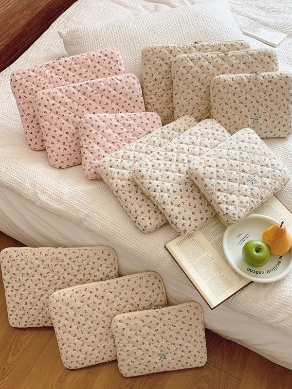 Planšetiniam kompiuteriui apsauginė dėklas su gėlių raštu, medvilnė išorė, poliesterio pamušalas