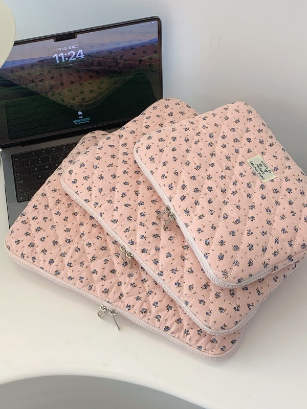 Planšetiniam kompiuteriui apsauginė dėklas su gėlių raštu, medvilnė išorė, poliesterio pamušalas