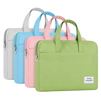 Платнена чанта за файлове EN248, училищна и офисна, с цип, квадратен дизайн, марка HUA JIE