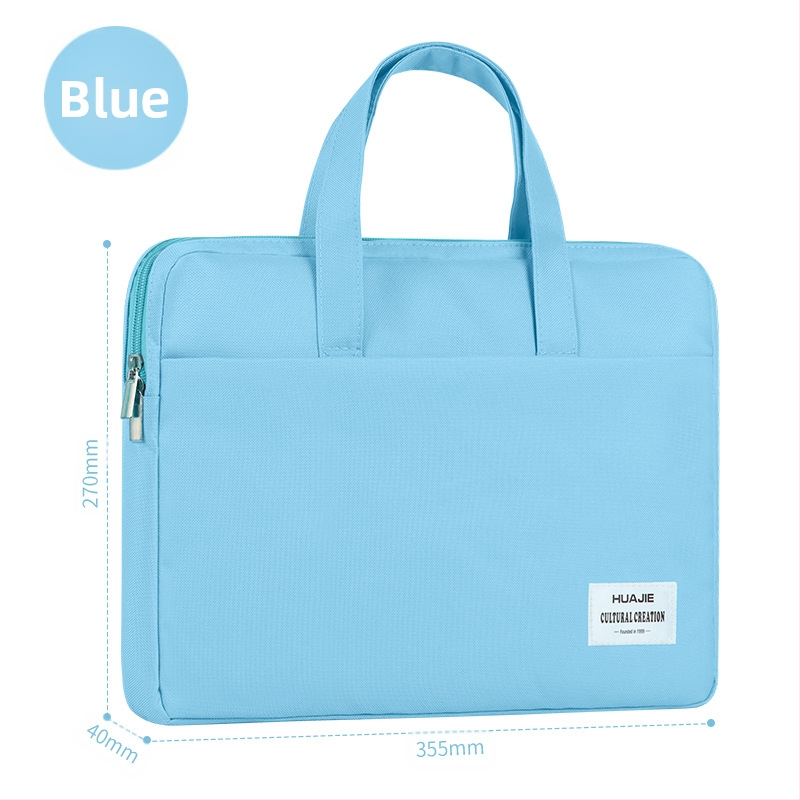 Платнена чанта за файлове EN248, училищна и офисна, с цип, квадратен дизайн, марка HUA JIE