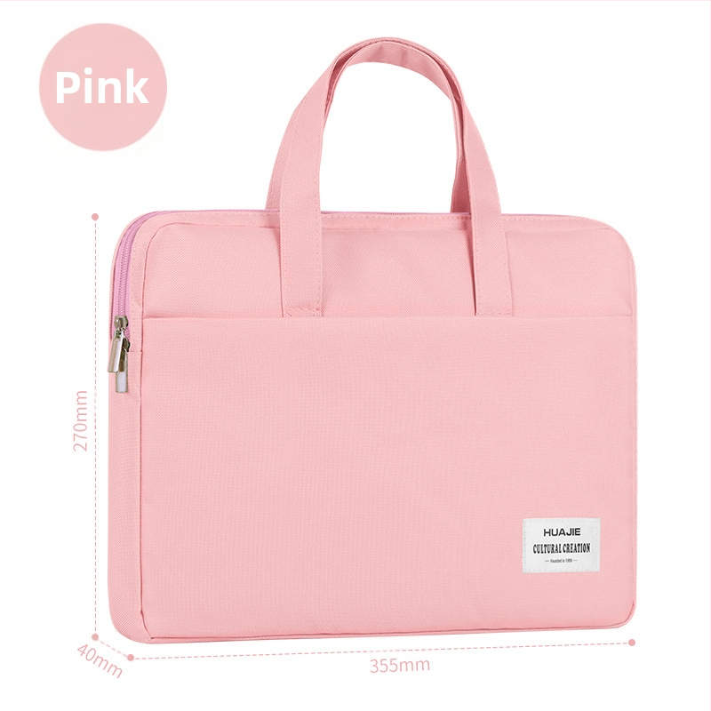 Платнена чанта за файлове EN248, училищна и офисна, с цип, квадратен дизайн, марка HUA JIE