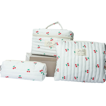 Τσαντάκι καλλυντικών με φλοράλ μοτίβο, καπιτονέ βαμβάκι, μεγάλη χωρητικότητα, αναπνέει, ελαφρύ