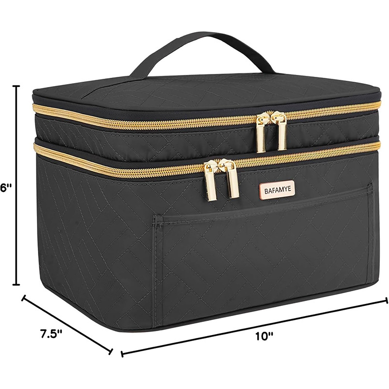 Geantă de voiaj pentru cosmetică cu două straturi - impermeabilă, respirabilă, antibacteriană, separare uscat-umed, extensibilă