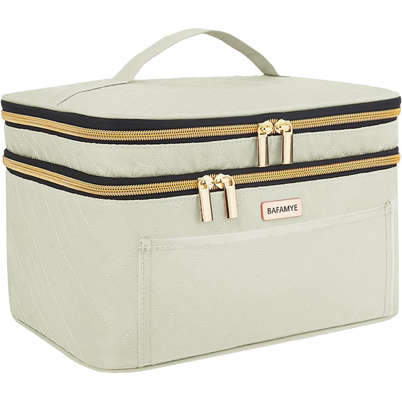 Geantă de voiaj pentru cosmetică cu două straturi - impermeabilă, respirabilă, antibacteriană, separare uscat-umed, extensibilă