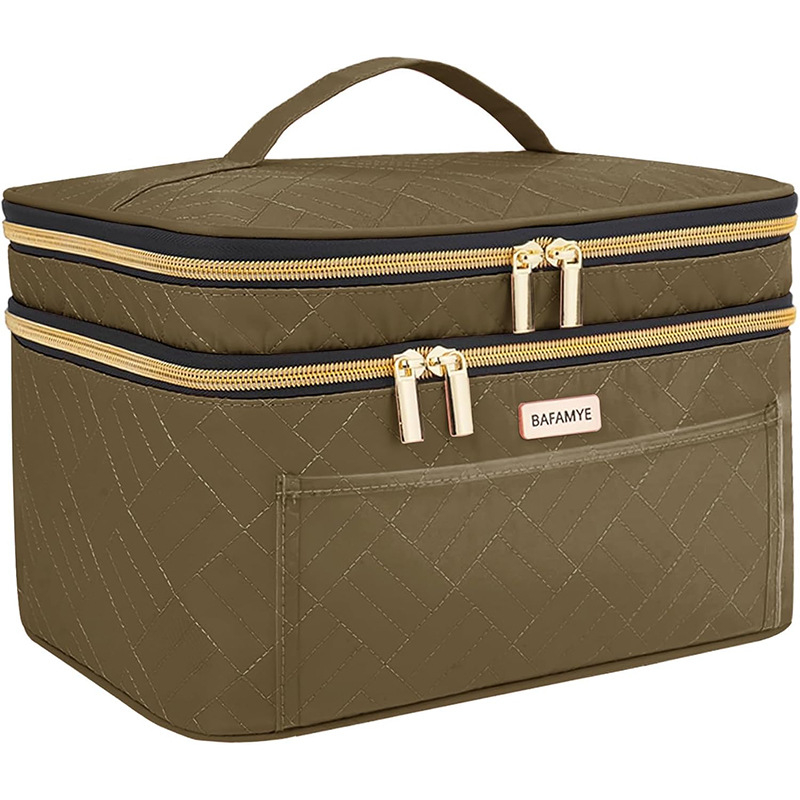 Geantă de voiaj pentru cosmetică cu două straturi - impermeabilă, respirabilă, antibacteriană, separare uscat-umed, extensibilă