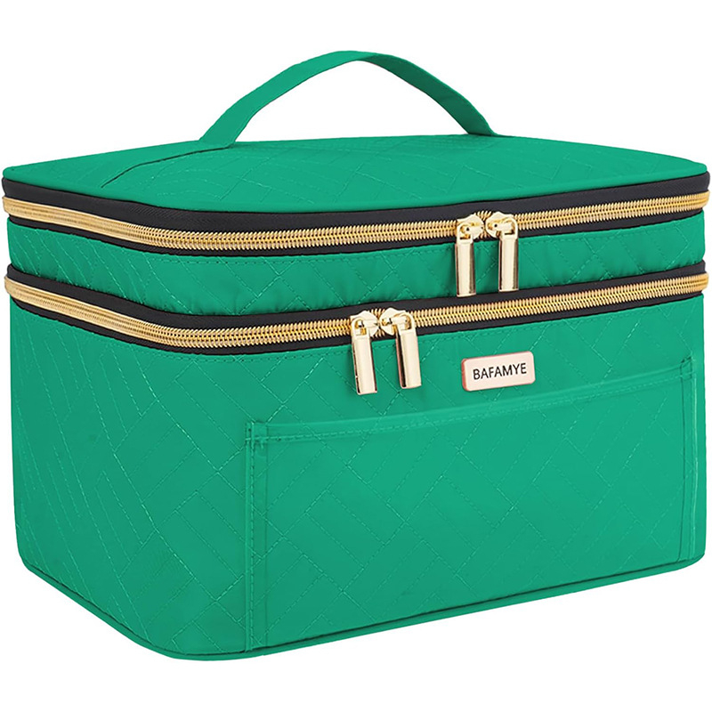 Geantă de voiaj pentru cosmetică cu două straturi - impermeabilă, respirabilă, antibacteriană, separare uscat-umed, extensibilă