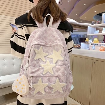 Lányoknak szánt iskolatáska, 20–35 L kapacitás, nylon anyag, vízálló, 15 colos laptop kompatibilis, friss minimalist stílus, mindennapi használatra