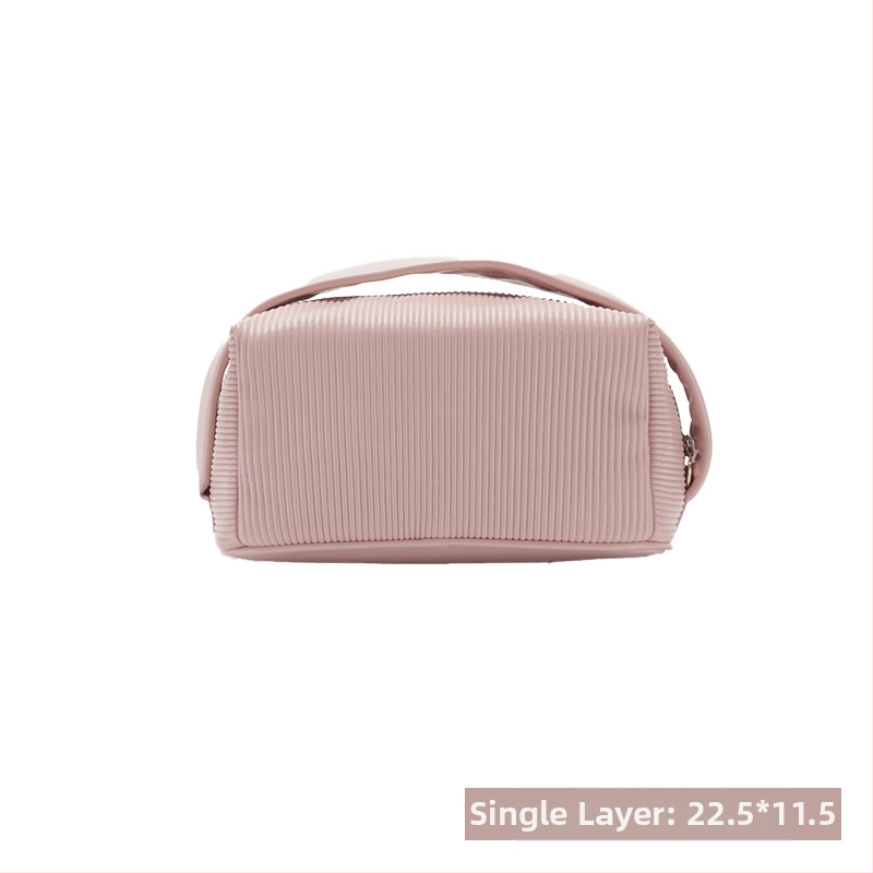 Kosmetinė rankinė su sluoksniuotu dizainu, PU oda, atspari vandeniui, poliesterio pamušalas