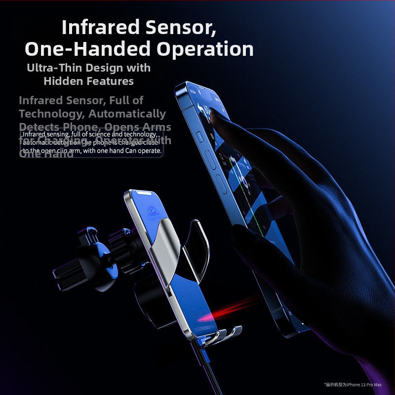 Chiweng βάση κινητού αυτοκινήτου με ασύρματη φόρτιση, εγκατάσταση με βαρύτητα, αυτόματη σύσφιξη, μαγνητική φόρτιση, συμβατή με ταμπλό