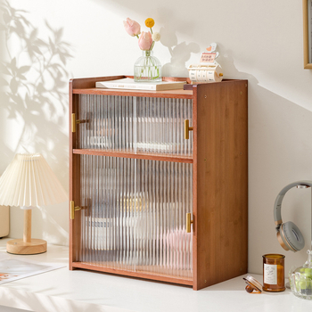 3-όροφος επιτραπέζιος χώρος αποθήκευσης – προστασία από σκόνη και υγρασία, ξύλο/μπαμπού, για γραφείο και σπίτι