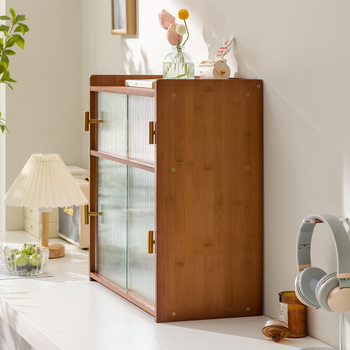 3-όροφος επιτραπέζιος χώρος αποθήκευσης – προστασία από σκόνη και υγρασία, ξύλο/μπαμπού, για γραφείο και σπίτι