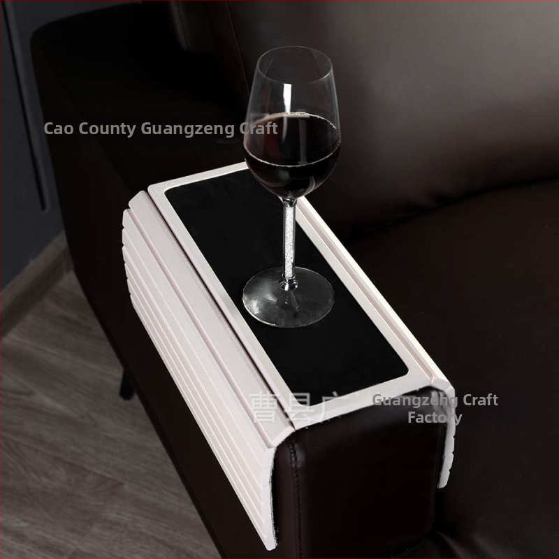 Medinė sofos atramos dėklas, sulankstomas ir lankstus, tinkamas gėrimams, užkandžiams ir telefonui