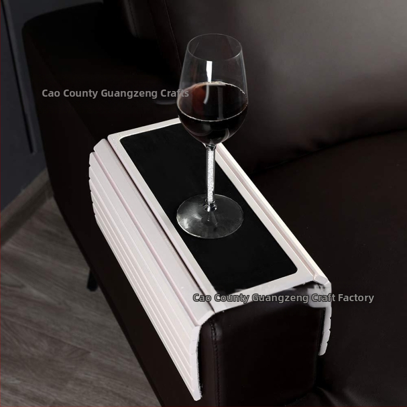 Medinė sofos atramos dėklas, sulankstomas ir lankstus, tinkamas gėrimams, užkandžiams ir telefonui