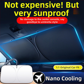 Automobilio priekinio stiklo skydelis – šilumos izoliacija, šviesos blokavimas, keturi sezonai, kortų įterpimo tipo montavimas, medžiaga: titano audinys