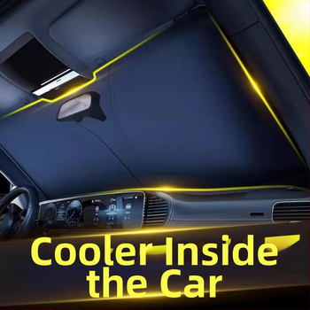 Automobilio priekinio stiklo skydelis – šilumos izoliacija, šviesos blokavimas, keturi sezonai, kortų įterpimo tipo montavimas, medžiaga: titano audinys