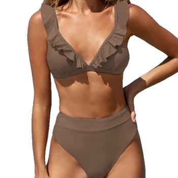 Дамски двучастков бански с подплънки за чаши, найлон/еластан 80/20, 200 g плат, подплата полиестер (95% полиестер, 5% еластан)